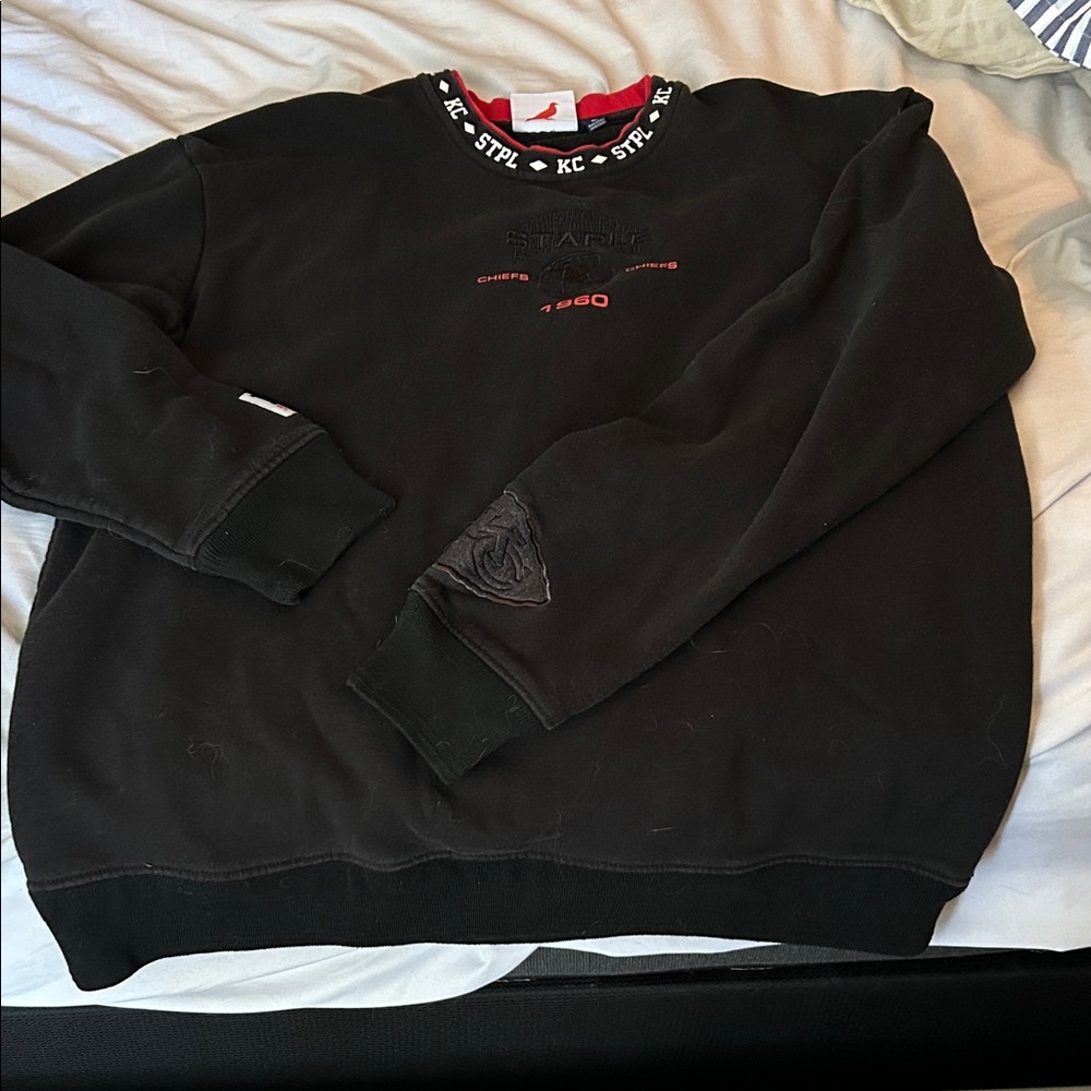 Men's Kansas City Chiefs NFL x Staple Black Globe Crewneck Pullover